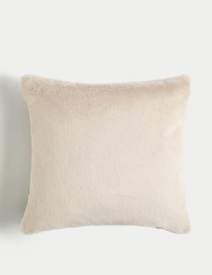 

M&S Collection Faux Fur Cushion - Neutral, Neutral