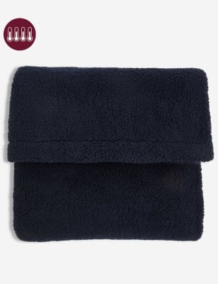 

M&S Collection Borg Fleece Throw - Navy, Navy