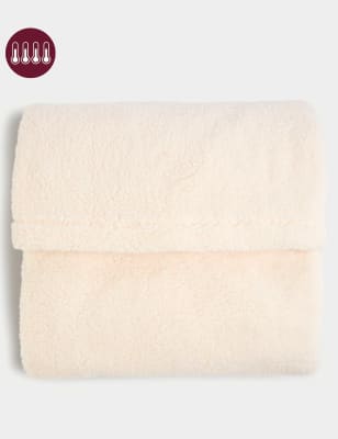 

M&S Collection Borg Fleece Throw - Cream, Cream