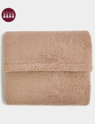 

M&S Collection Borg Fleece Throw - Neutral, Neutral