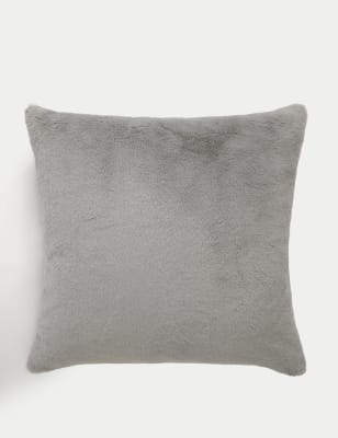 

M&S Collection Faux Fur Oversized Cushion - Light Grey, Light Grey