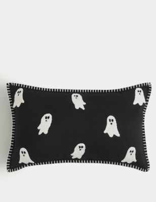 

M&S Collection Halloween Ghost Bolster Cushion - Black Mix, Black Mix