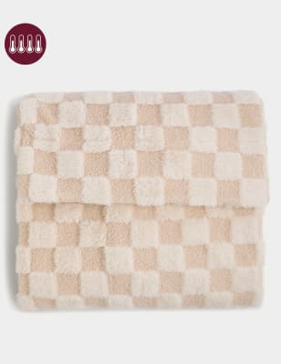 

M&S Collection Fleece Checked Throw - Cream Mix, Cream Mix