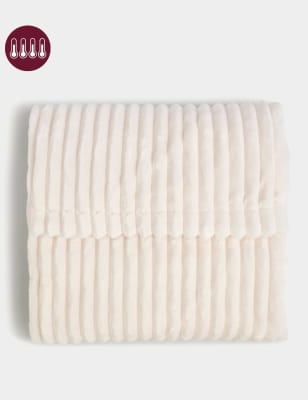 

M&S Collection Ribbed Fleece Throw - Cream, Cream