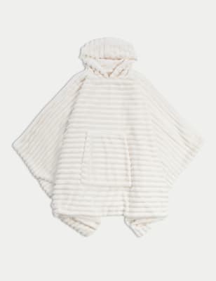 

The M&S Snuggle™ Ribbed Fleece Hooded Blanket - Cream, Cream