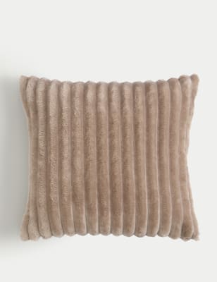 

M&S Collection Ribbed Fleece Cushion - Neutral, Neutral