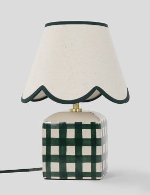 M&S Collection Kirsten Ceramic Table Lamp - Green, Green