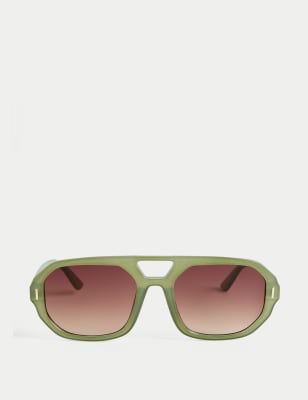 

Womens M&S Collection Oversized Mask Sunglasses, Olive