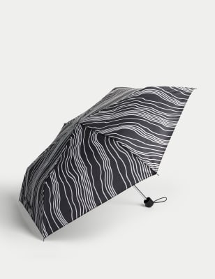 

Womens M&S Collection Kompakter Regenschirm mit Stormwear™ - Schwarz Melange, Schwarz Melange