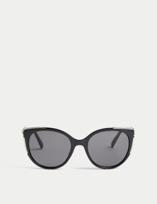 

Womens M&S Collection Round Cat Eye Sunglasses - Black, Black