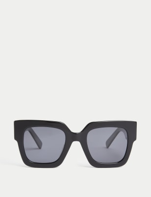 

Womens Autograph Schicke, eckige Sonnenbrille aus Acetat - Black, Black