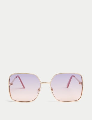 

M&S Collection Gafas de sol de estilo aviador grandes metálicasWomens - Mezcla De Tonos Rosas, Mezcla De Tonos Rosas
