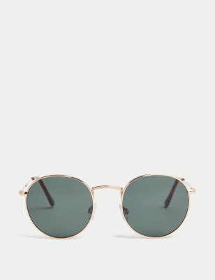 

Womens M&S Collection Runde Sonnenbrille aus Metall - Gold Melange, Gold Melange