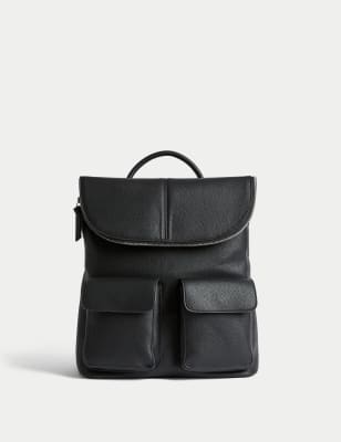 

Womens M&S Collection Faux Leather Backpack - Black, Black