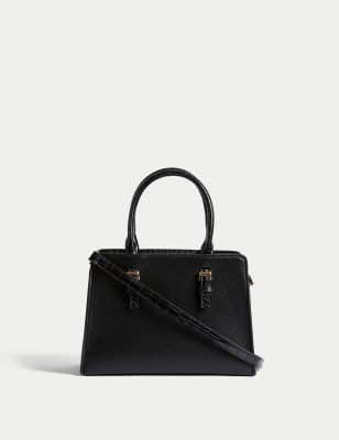 

Womens M&S Collection Faux Leather Grab Bag - Black, Black