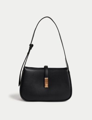 

Womens M&S Collection Lock Detail Shoulder Bag - Black, Black