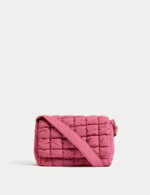 

Womens M&S Collection Quilted Cross Body Bag - Pink, Pink