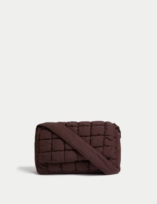 

Womens M&S Collection Quilted Cross Body Bag, Burgundy