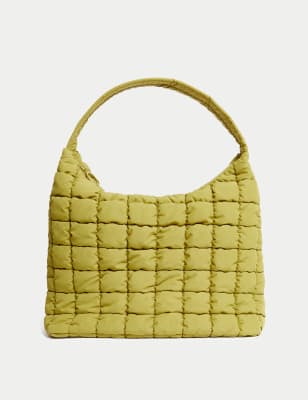 

Womens M&S Collection Nylon Quilted Shoulder Bag - Green, Green