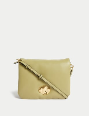 

Womens M&S Collection Faux Leather Cross Body Bag - Green, Green