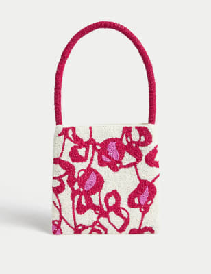 

M&S Collection Bolso con asa con abaloriosWomens - Mezcla De Tonos Rosas, Mezcla De Tonos Rosas