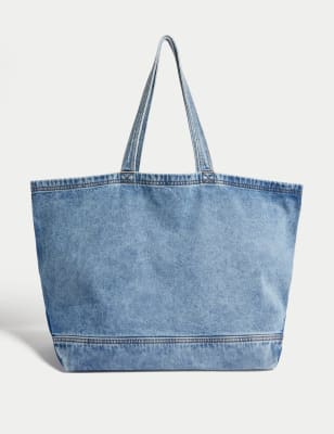 

Womens M&S Collection Denim-Einkaufstasche - Denim Hell, Denim Hell