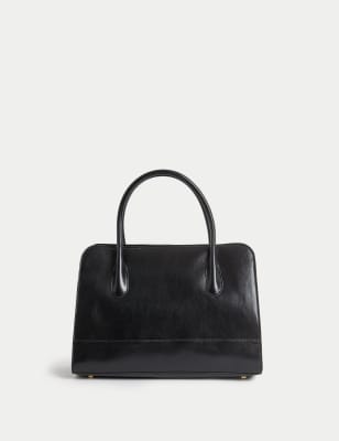 

Womens M&S Collection Faux Leather Briefcase Bag - Black, Black