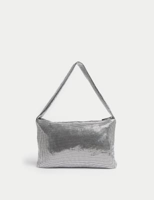 

Womens M&S Collection Chainmail Shoulder Bag - Silver, Silver