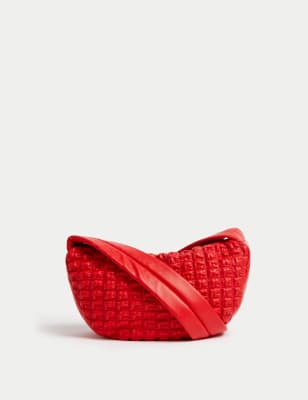 

Womens M&S Collection Quilted Cross Body Bag, Red