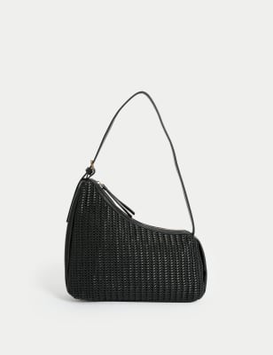 

Womens M&S Collection Woven Shoulder Bag - Black, Black