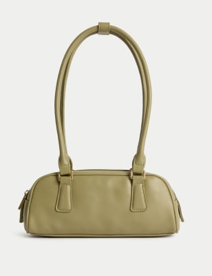 

Womens M&S Collection Faux Leather Bowler Bag - Olive, Olive