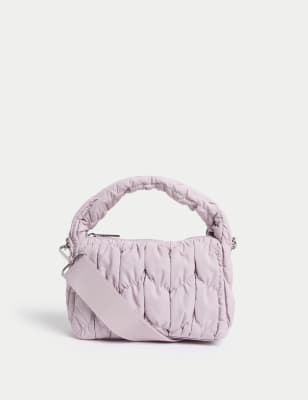 

Womens M&S Collection Quilted Mini Cross Body Bag - Lavender, Lavender