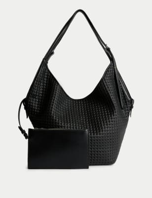 

Womens M&S Collection Faux Leather Tote Bag, Black