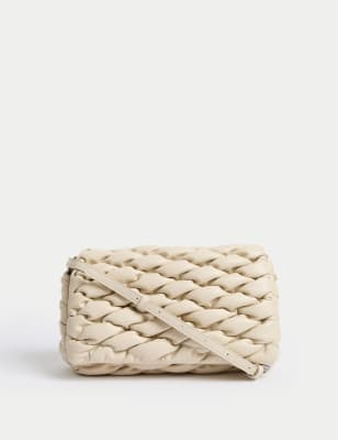 

Womens M&S Collection Umhängetasche aus Kunstleder - Creme, Creme