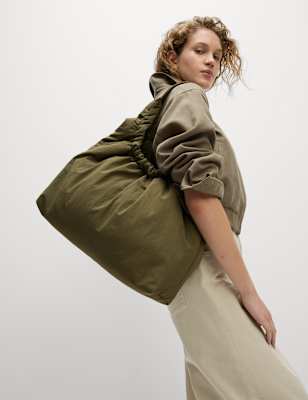 

Womens M&S Collection Ruched Shoulder Bag, Khaki