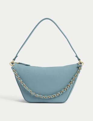 

Womens M&S Collection Chain Detail Shoulder Bag, Blue
