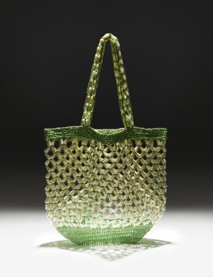 

Womens M&S Collection Straw Pearl Shoulder Shopper - Green, Green