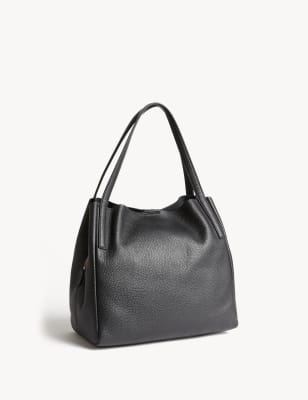 Leather Tote Bag BLACK Bags M S DE