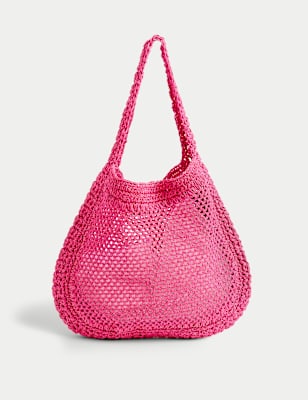 

Womens M&S Collection Woven Top Handle Shopper - Bright Pink, Bright Pink