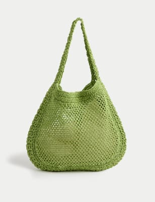 

Womens M&S Collection Woven Top Handle Shopper, Lime