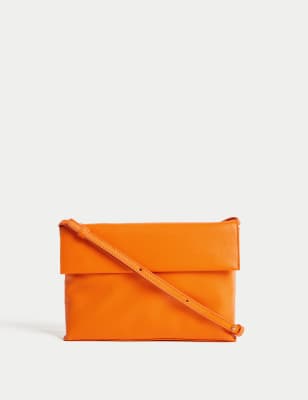 

M&S Collection Bolso estilo bandolera de pielWomens - Naranja, Naranja