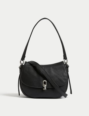 

Womens M&S Collection Leather Shoulder Bag - Black, Black