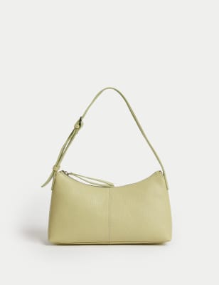 

Womens M&S Collection Unterarm-Schultertasche aus Leder - Blassgrün, Blassgrün