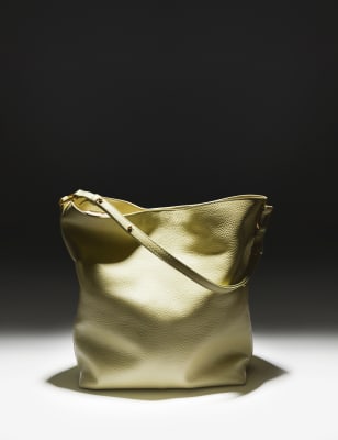 

Womens M&S Collection Leather Shoulder Bag - Green, Green