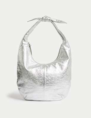 Autograph Women's Leather Shoulder Bag - Silver, Silver