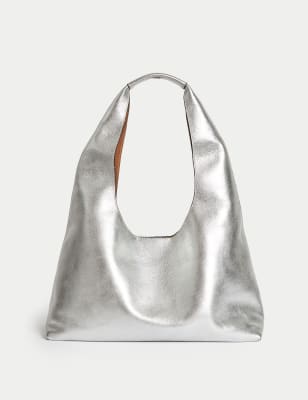 

Womens Autograph Leather Top Handle Shoulder Tote Bag - Silver, Silver