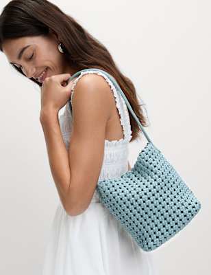 

Womens M&S Collection Woven Shoulder Tote Bag, Slate Blue