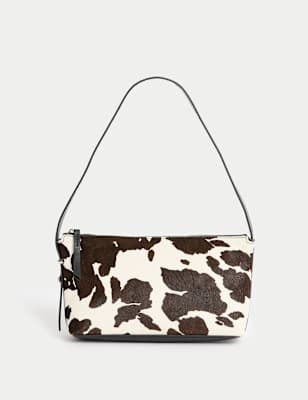 

Womens Autograph Hair On Leather Animal Print Shoulder Bag, Natural Mix