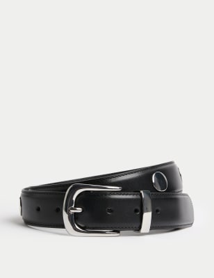 

Womens M&S Collection Leather Studded Belt - Black Mix, Black Mix