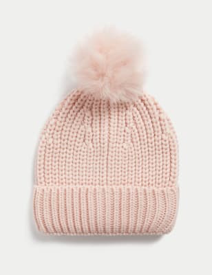 

Womens M&S Collection Knitted Pom Hat, Pink